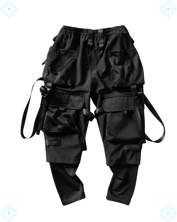 Rrezza Black Techwear Cargo Pants - Japanese Streetwear Jogger for Men