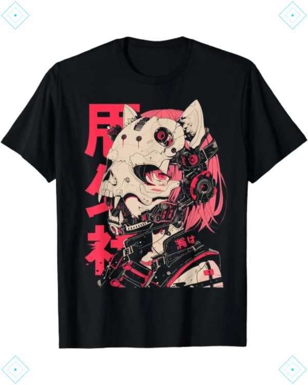 Rrezza Techwear Harajuku Cat Girl Cotton T-Shirt