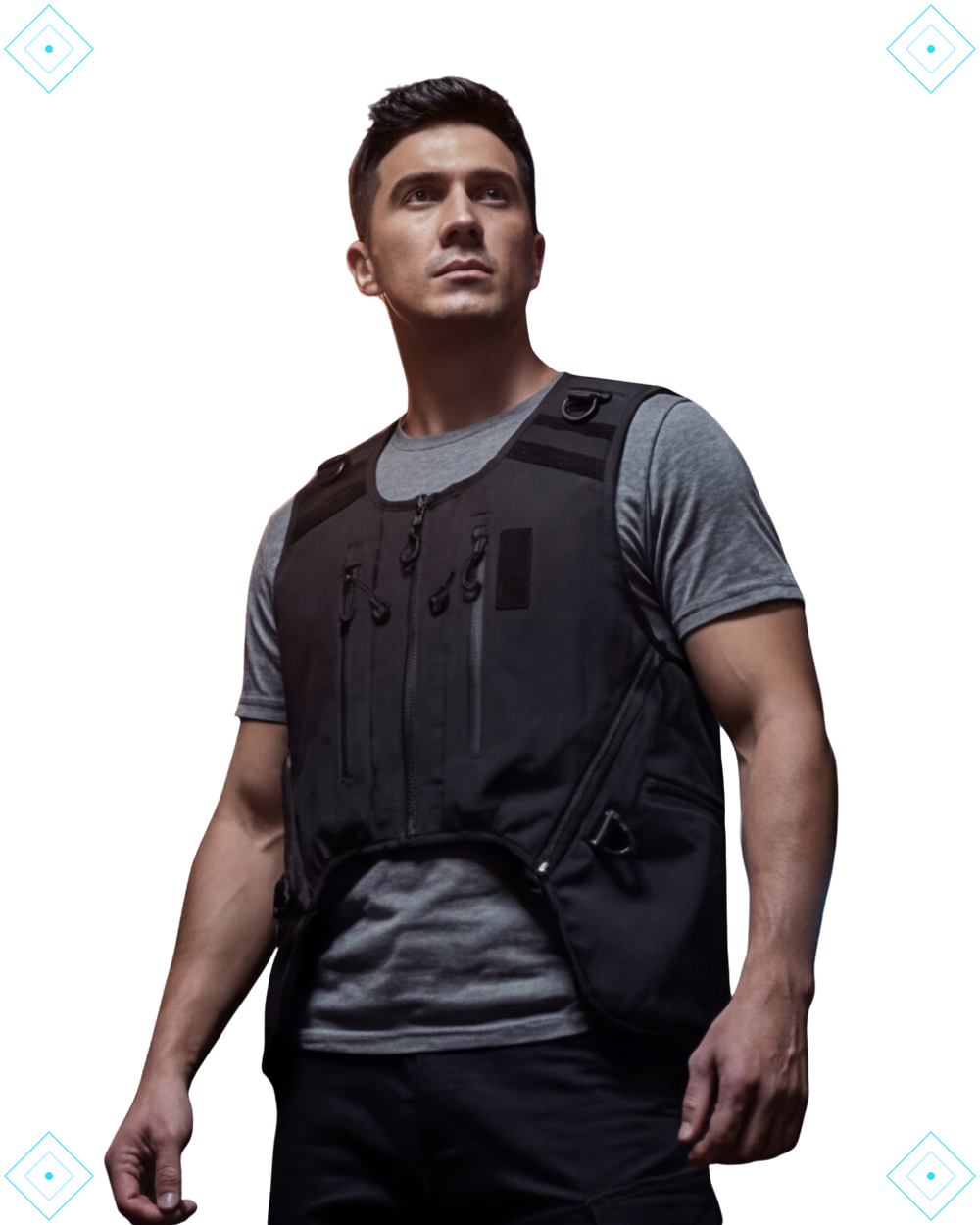 Rrezza Black Multi-Pocket Techwear Vest for Men