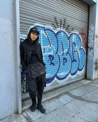 Rrezza Cropped Techwear Hoodie Women - Punk Y2K Hip Hop Style 2024