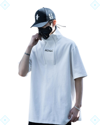 Rrezza Techwear Turtleneck T-Shirt Hip Hop Short Sleeve Streetwear Unisex