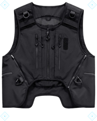 Rrezza Black Multi-Pocket Techwear Vest for Men