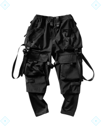 Rrezza Black Techwear Cargo Pants - Japanese Streetwear Jogger for Men