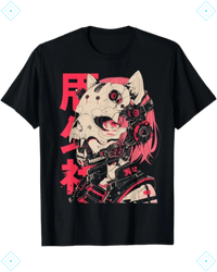 Rrezza Techwear Harajuku Cat Girl Cotton T-Shirt