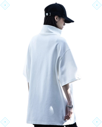 Rrezza Techwear Turtleneck T-Shirt Hip Hop Short Sleeve Streetwear Unisex