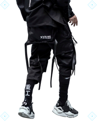 Rrezza Black Techwear Cargo Pants - Japanese Streetwear Jogger for Men