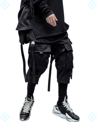 Rrezza Black Techwear Cargo Pants - Japanese Streetwear Jogger for Men