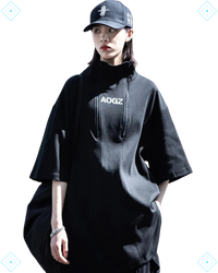 Rrezza Techwear Turtleneck T-Shirt Hip Hop Short Sleeve Streetwear Unisex