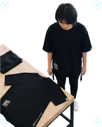 Rrezza Men's Black Techwear Zip-Up Cotton T-Shirt