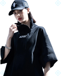 Rrezza Techwear Turtleneck T-Shirt Hip Hop Short Sleeve Streetwear Unisex