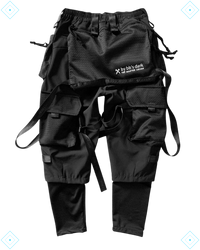 Rrezza Black Techwear Cargo Pants - Japanese Streetwear Jogger for Men